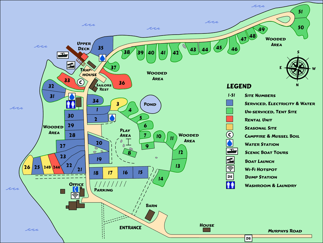 Murphy’s Camping on the Ocean site map